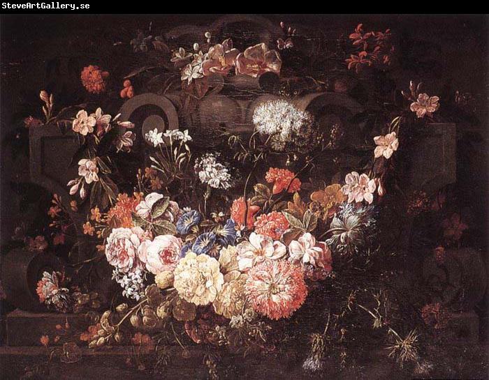 unknow artist Cartouche with Flowers